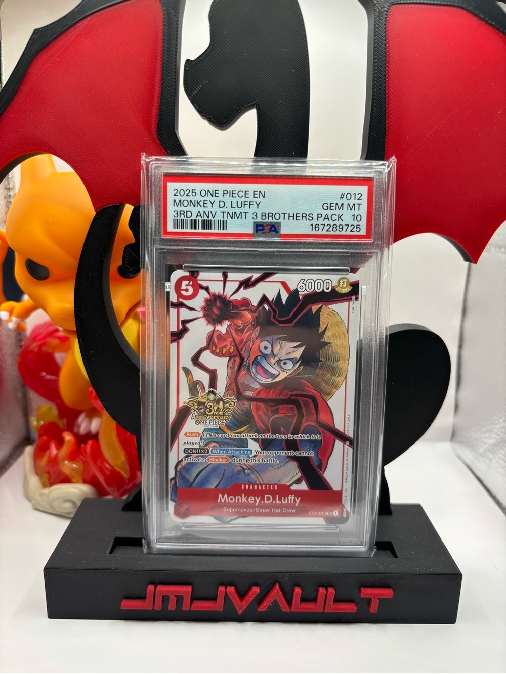 Pokemon Monkey D. Luffy Trading Card — Red and Black Artwork